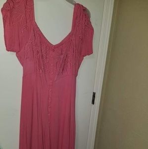 Off the shoulder coral dress